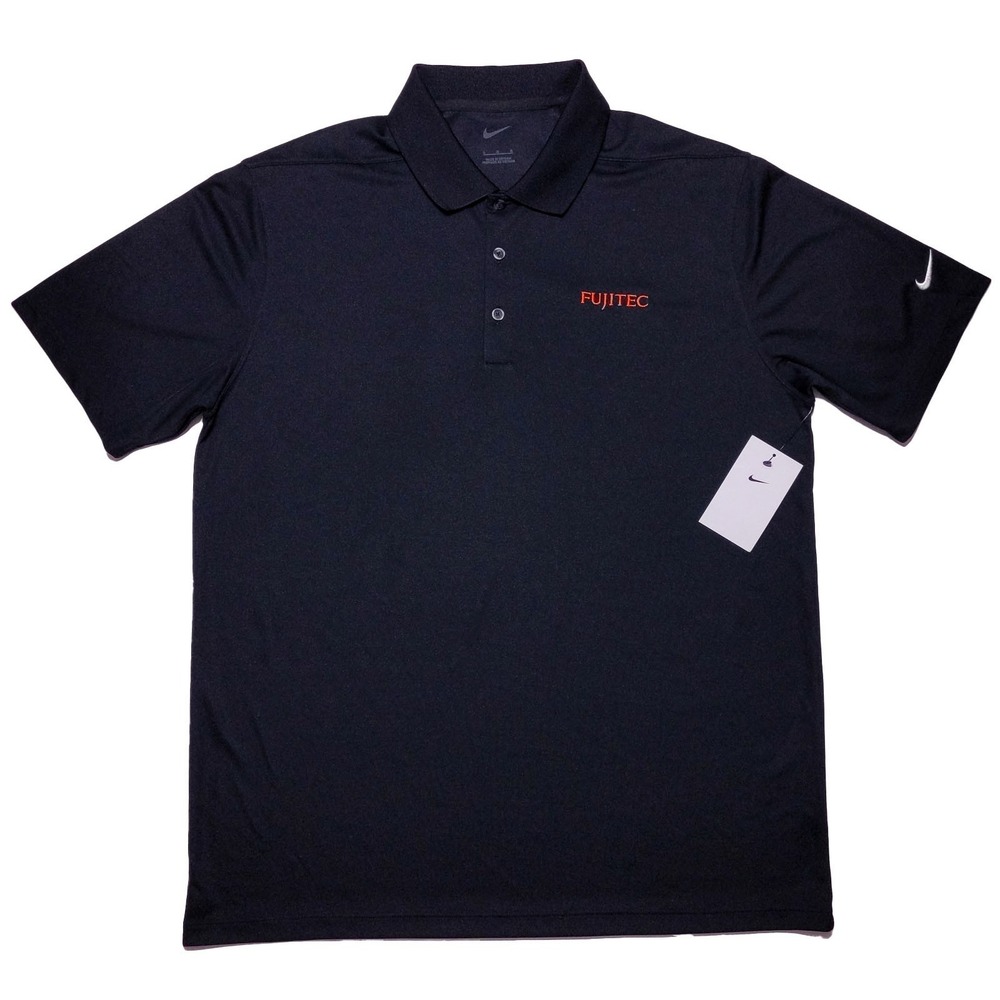 NIKE Fujitec Elevators Performance‎ Polo Shirt Black Large L ~ New